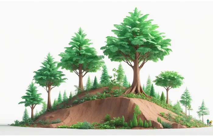 Forest Environment 3D Picture Character Illustration